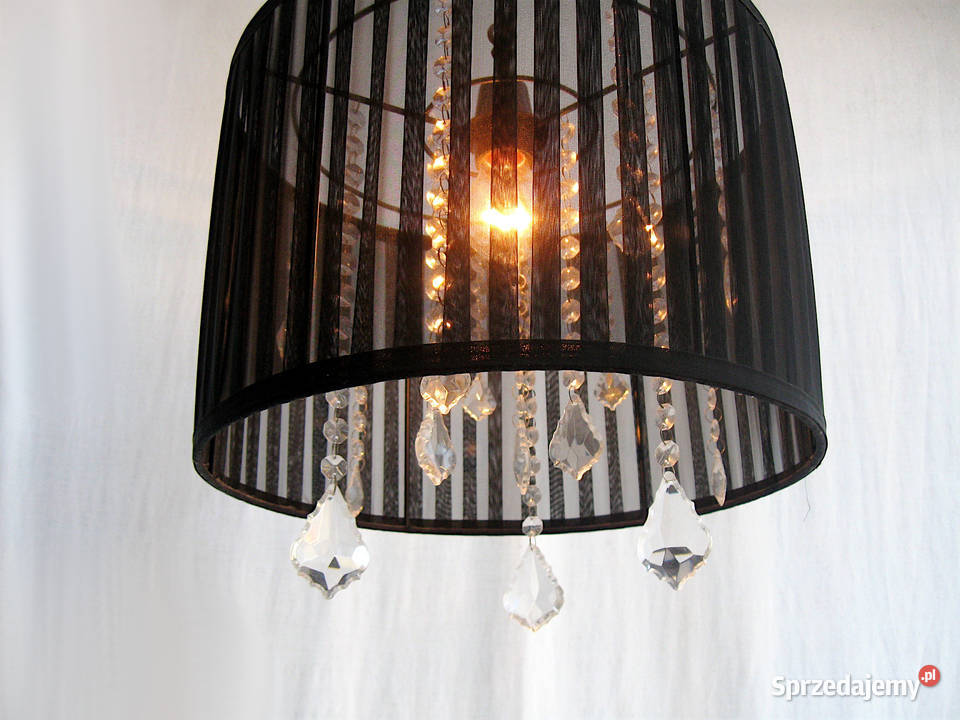 Lampa wisząca czarna kryształki czarny Szczecinek sprzedam