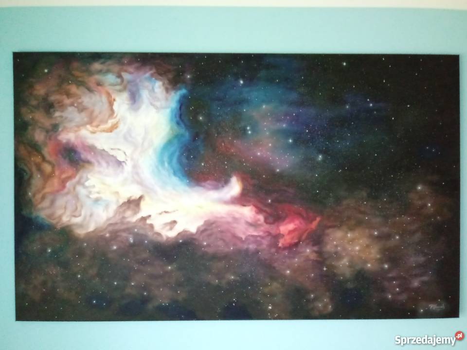 Obraz olejny na płótnie duży 150x90 MGŁAWICA łódzkie Smardzewice