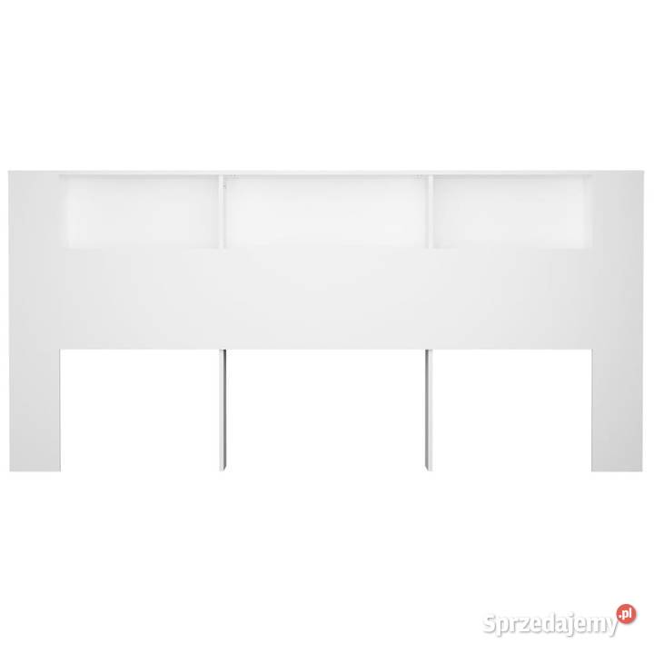 Wezgłowie łóżka z półkami białe 220x185x1045