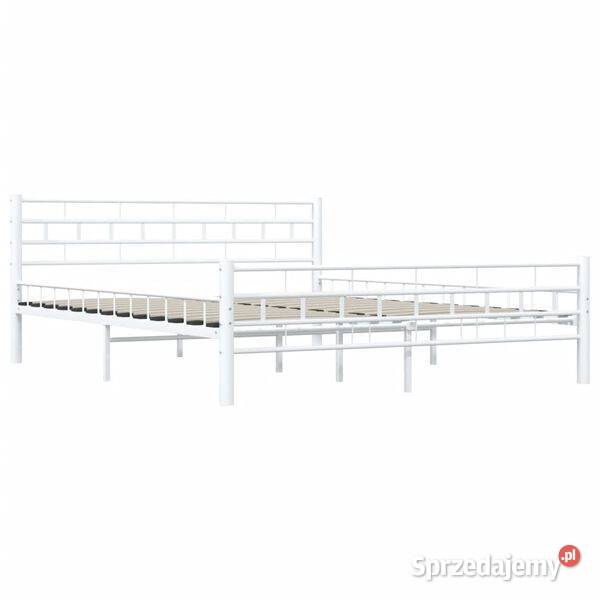 vidaXL Rama łóżka biała metalowa 160 x 200