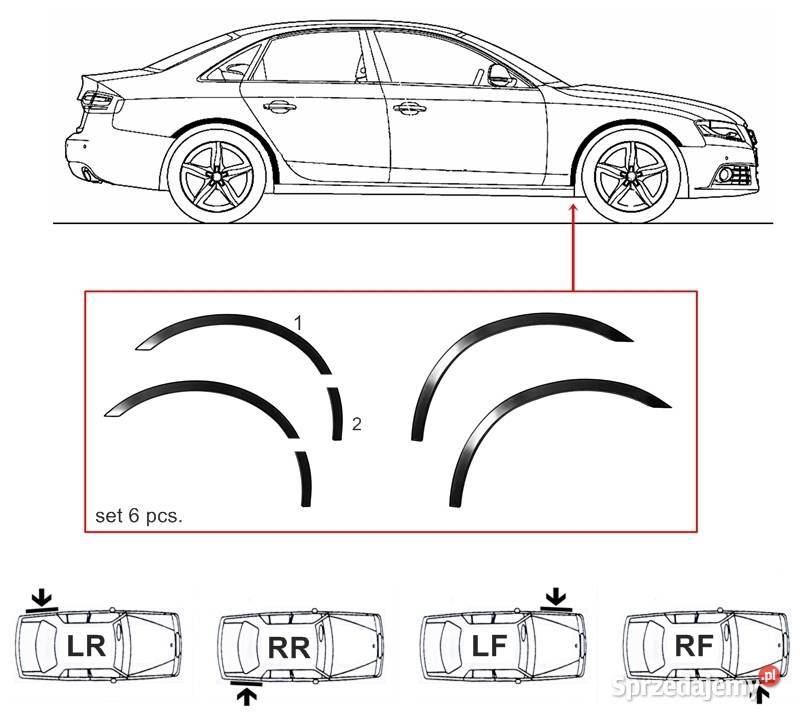 Toyota Corolla nakładki na błotnik czarny mat 4 Ostrów Wielkopolski