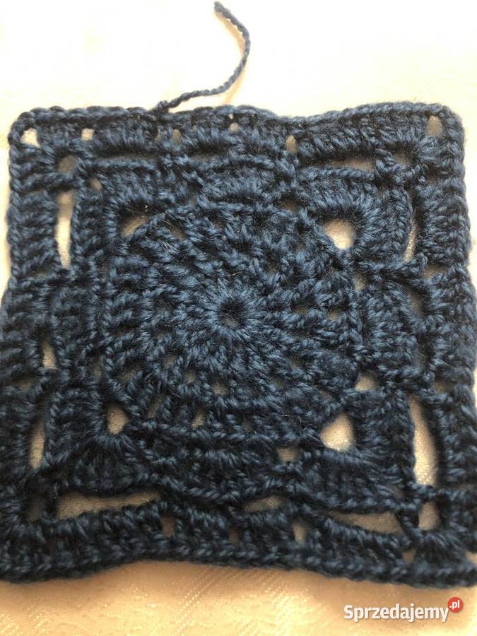 kwadrat babuni pled poduszka rękodzieło szydełko Zegrze