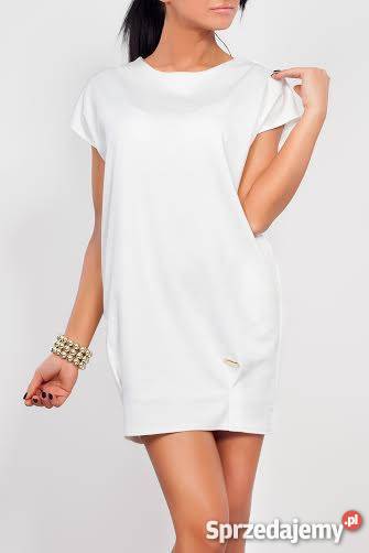 Tunika Tuba worek z dzianiny pastelowa bombka różowy Łódź