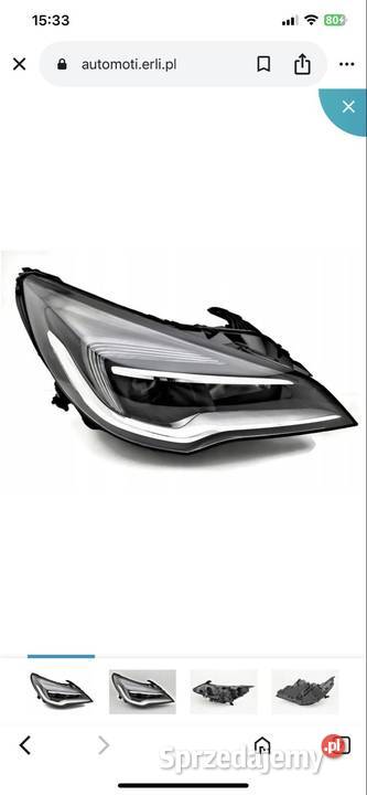 Lampa przód prawy Opel Astra k led Części samochodowe małopolskie Kraków