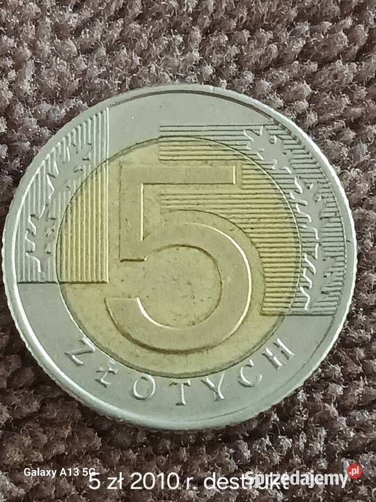 5 Złotych 2010 r wielodestrukt rzadkość Konin