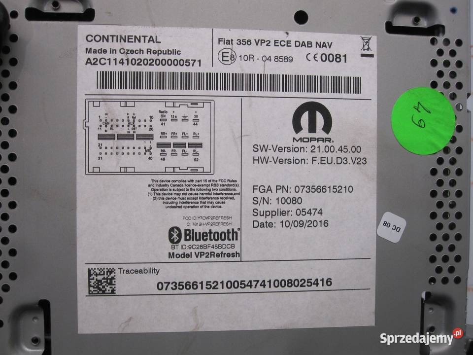 FIAT TIPO II 16r radio CD 07356615210 świętokrzyskie Kielce