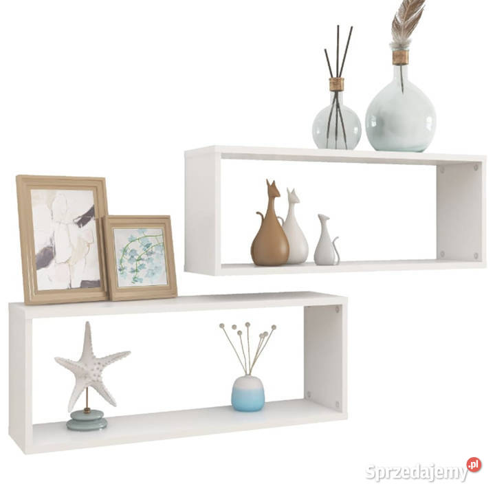 Półki ścienne kostki 2 białe 60x15x23 WM807133 Półki mazowieckie sprzedam