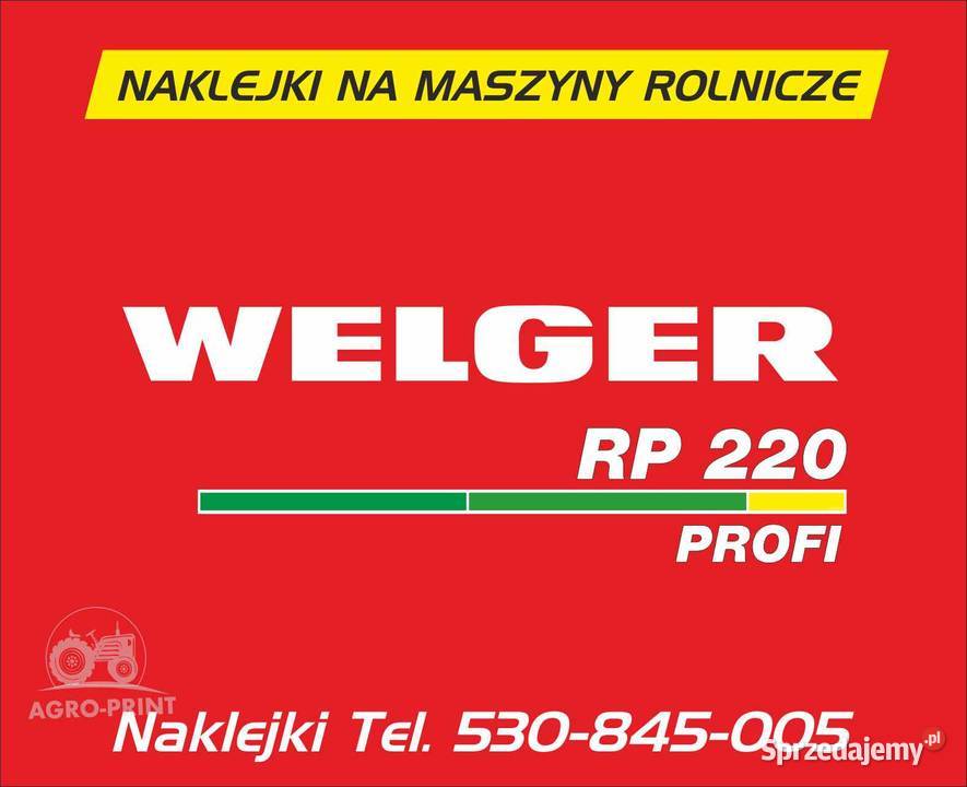 Naklejki na prasę Welger RP 220 odporne laminat Pleszew