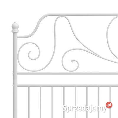 vidaXL Rama łóżka biała metalowaSKU324857