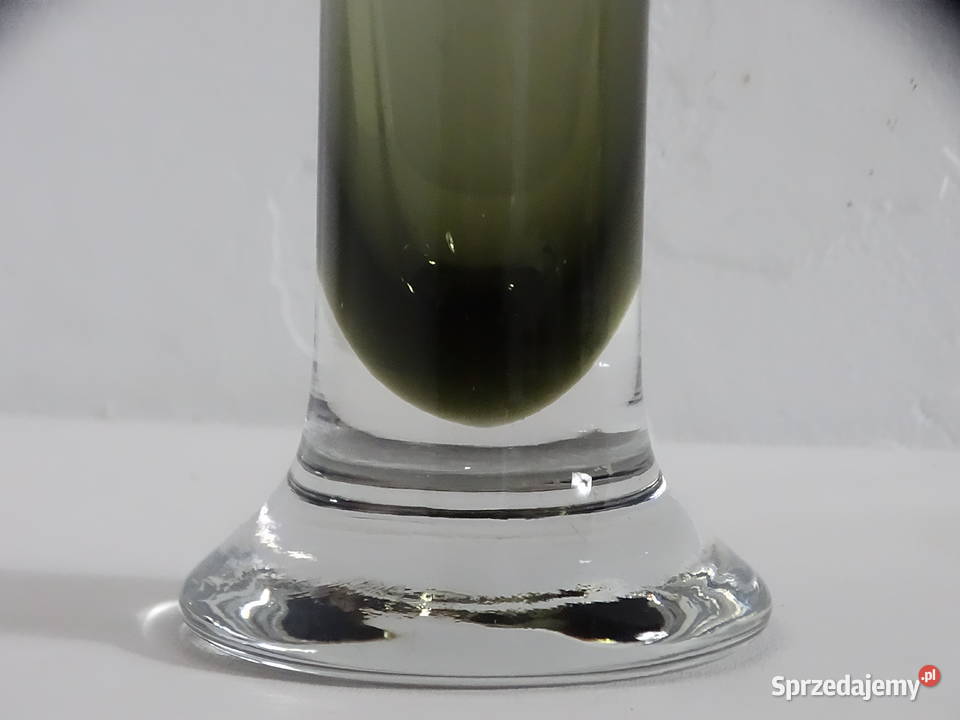 Vintage Wazon Artystyczny Szkło Dmuchane Ustnie Biłgoraj