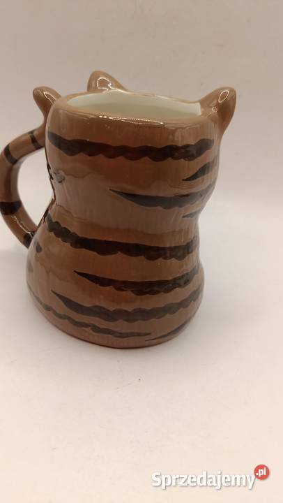 Kubek ceramiczny 3D pręgowany kot kotek