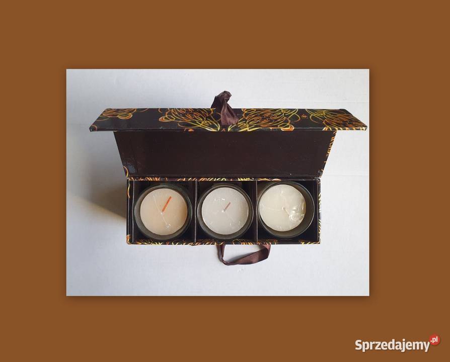 Świeczka komplet 3 sztuki beżowy śląskie Katowice sprzedam