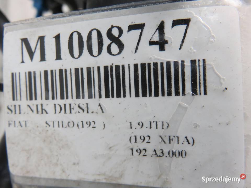 SILNIK FIAT STILO 19 JTD 192A3000 Silniki kompletne