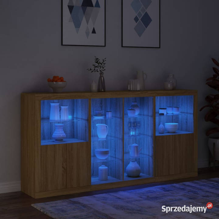 Szafka z oświetleniem LED dąb sonoma 202x37x100 mazowieckie Warszawa