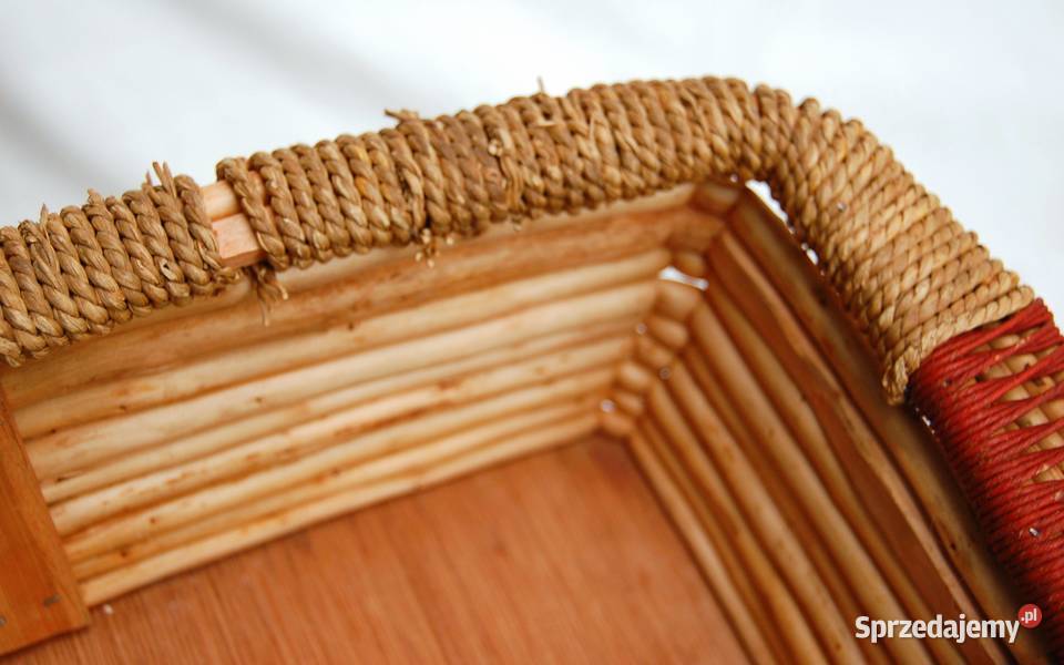 Duży kosz rattanowy skrzynka rattan sznurek 48 x Lublin