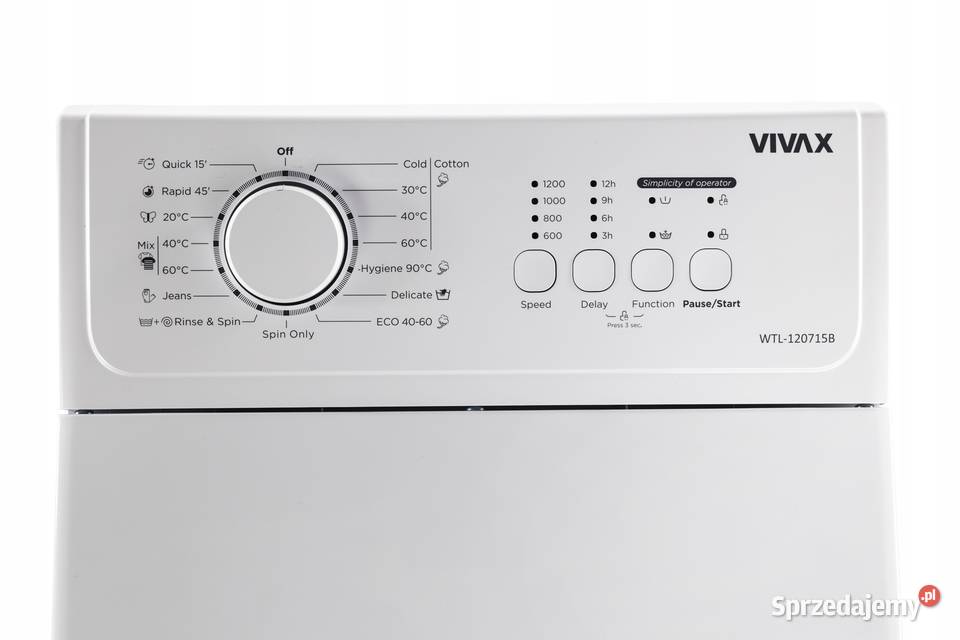 Pralka Automatyczna VivaxWTL120715B Wsad Skawina