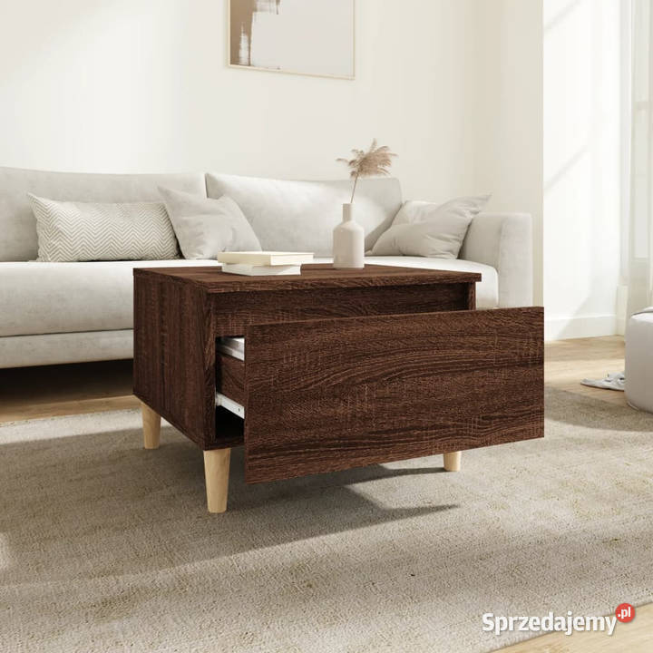 Stolik boczny brązowy dąb 50x46x35 materiał mazowieckie