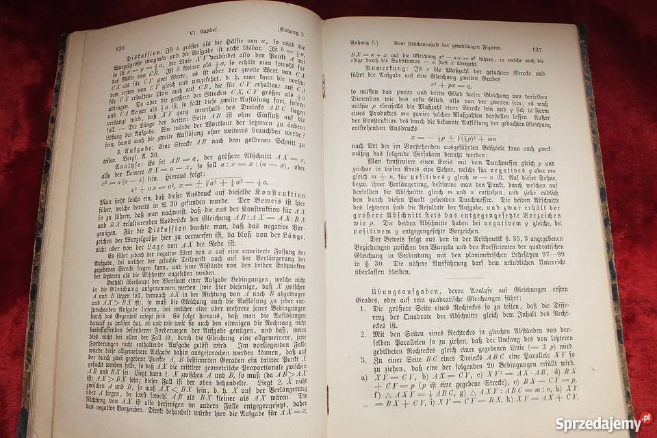 Stara niemiecka książka matematyka wydana w Antykwariat lubuskie Żary