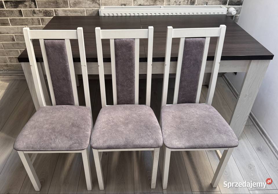 Solidny stół 6 krzeseł Elegancki komplet do 90cm śląskie Sosnowiec