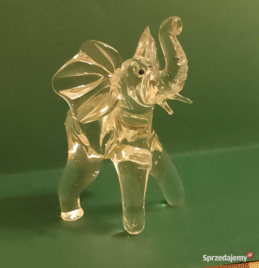 figurka szklana słoń Porcelana i szkło podlaskie Suwałki