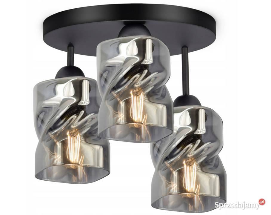 Szklana Lampa Wisząca Sufitowa Żyrandol potrójna