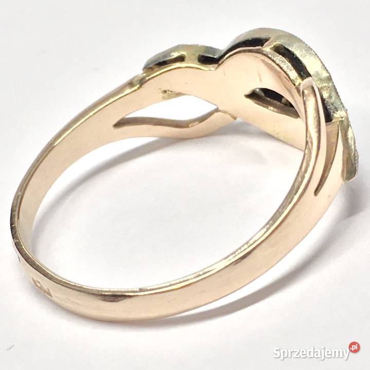 Złoty PIERŚCIONEK 585 14K BIAŁE i RÓŻOWE złoto Pierścionki Warszawa sprzedam