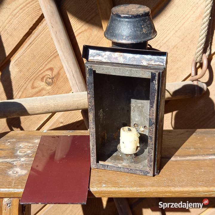 Przedwojenna lampa lampka kolejowa na świecę mazowieckie Warszawa