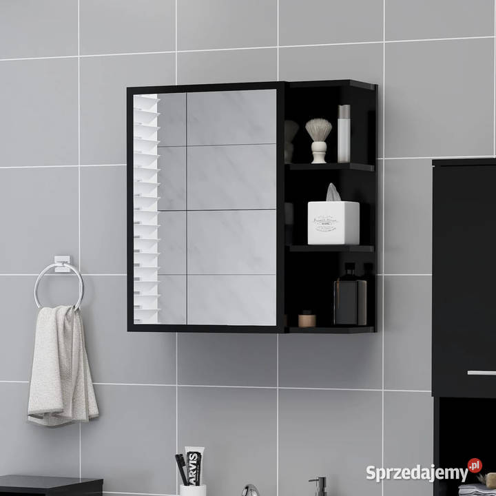 Szafka z lustrem czarna 625x205x64 materiał mazowieckie Warszawa