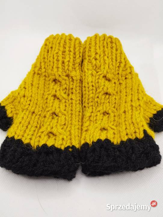 Wełniane mitenki rękawiczki bez palców handmade Dla kobiet Olsztyn