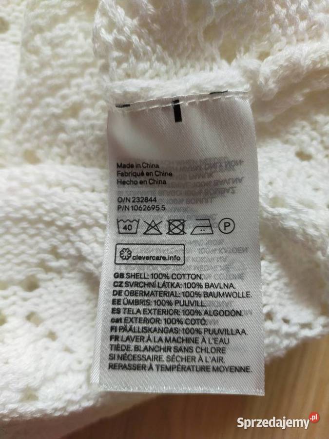 Biały ażurowy crop top HM Bez wzoru Łódź sprzedam