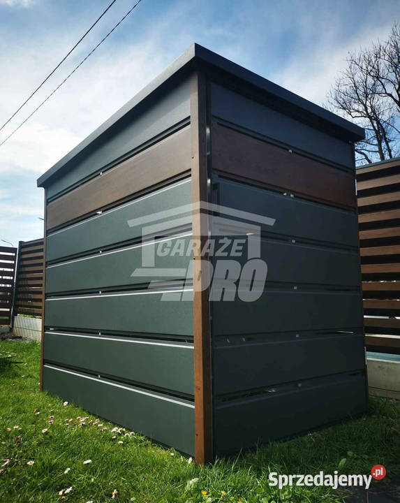 Wiata śmietnikowa spad tył 13x2m zielona drewno Szczecinek sprzedam