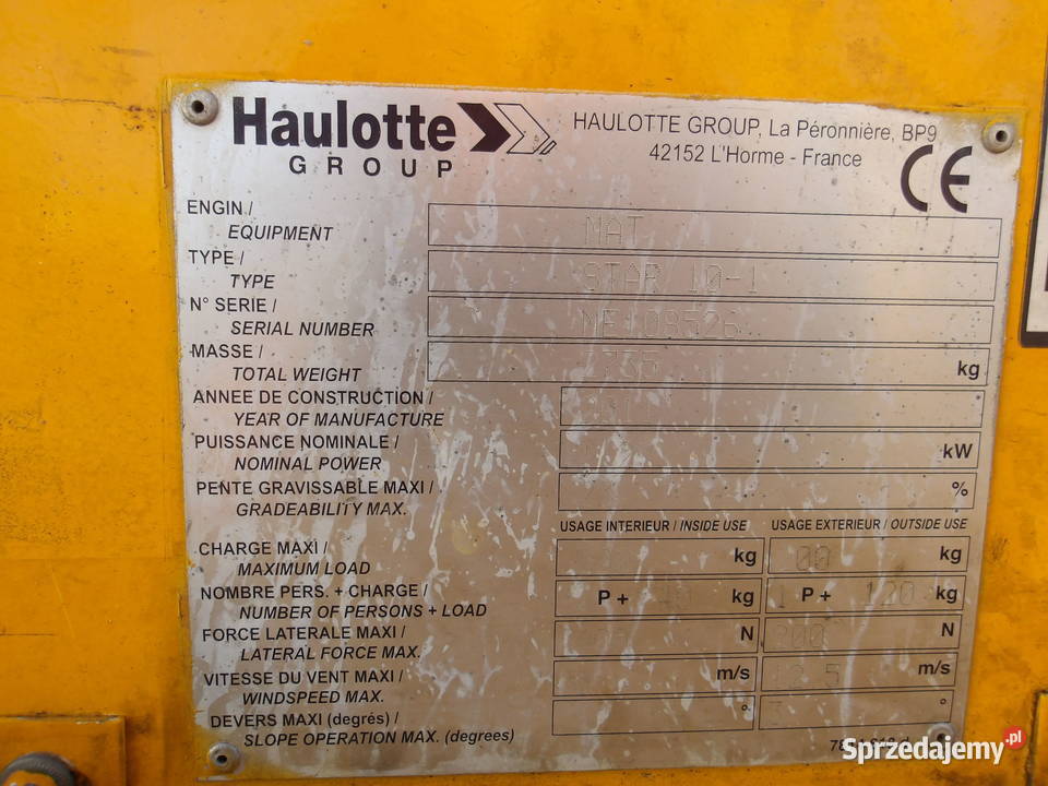 Podnośnik koszowy masztowy 8m Haulotte STAR 101 wielkopolskie