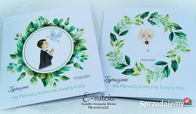 Zaproszenia I Komunia Św spersonalizowane z Zielona Góra