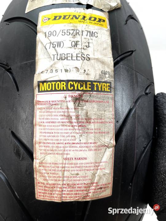 4212 Opona motocyklowa DUNLOP SPORTMAX Qualifier W do 270 km/h wielkopolskie Łobżenica