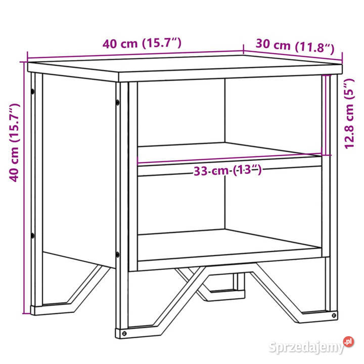 Szafka nocna brązowy dąb 40x30x40 materiał Warszawa