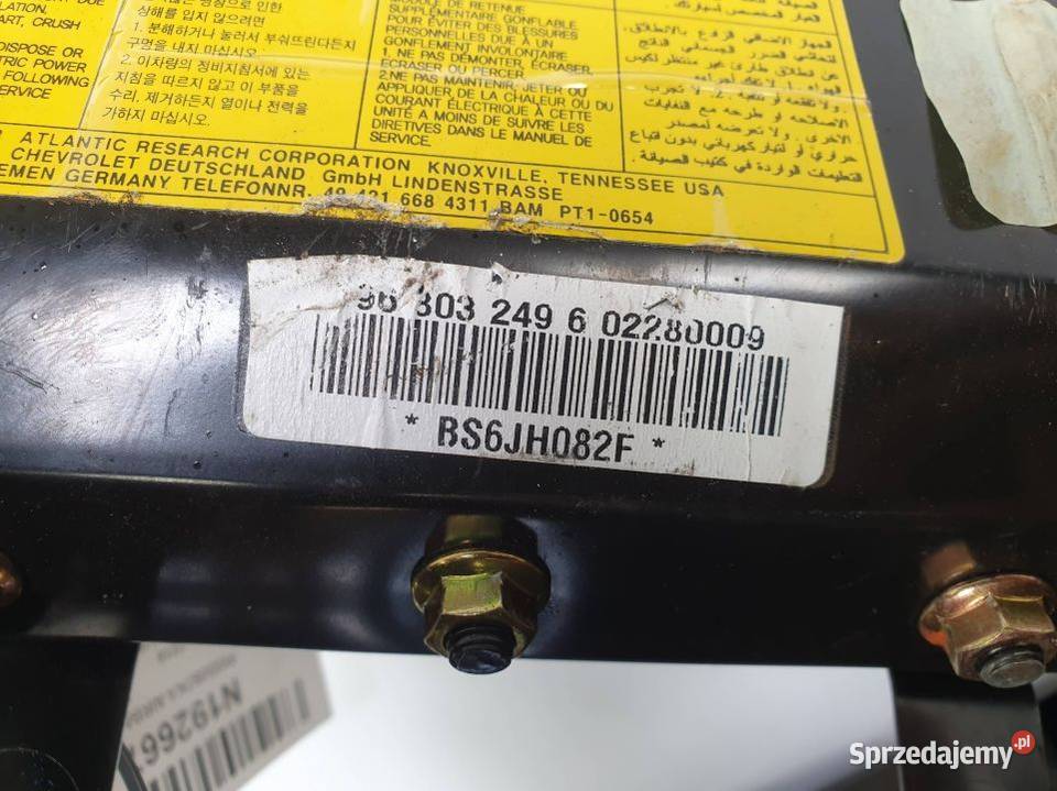 PODUSZKA AIRBAG CHEVROLET KALOS 96803249 Lipno