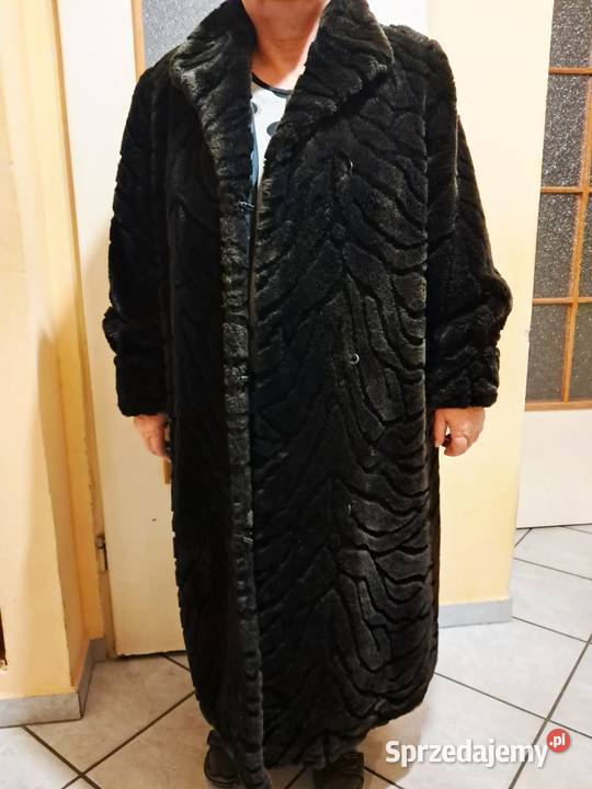 Elegancja Francja Czarne długie futerko dolnośląskie Jelenia Góra sprzedam