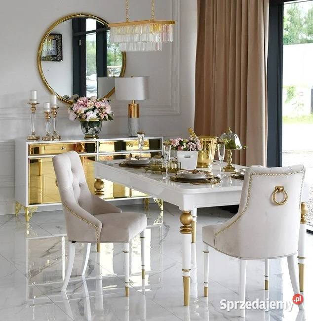 Stół glamour rozkładany stylowy elegancki 140cm Warszawa