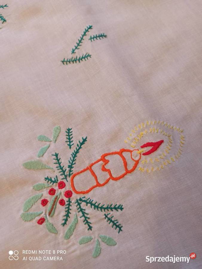 Serweta bieżnik świąteczny ręcznie haftowana 100 Białystok sprzedam