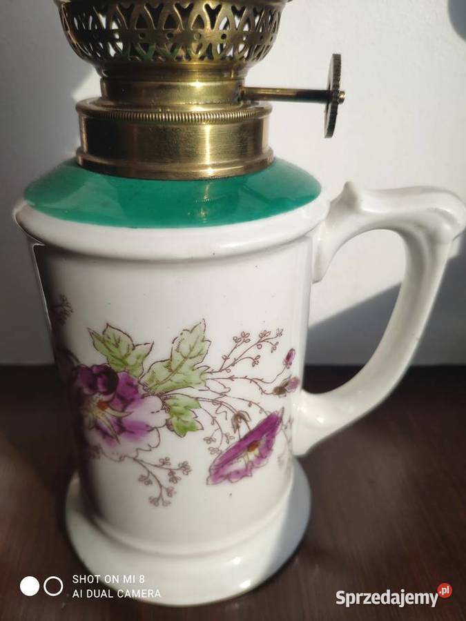 Stara francuska porcelanowa lampa naftowa 32 małopolskie Kraków sprzedam