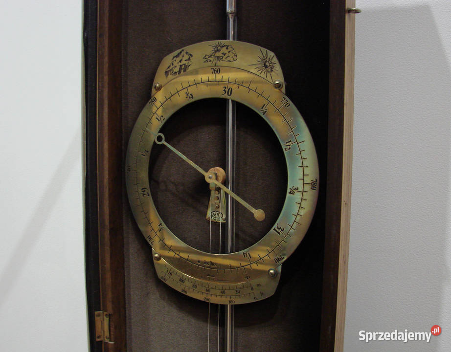 Stary BAROMETR RTĘCIOWY Duży Termometr Antyki Łódź sprzedam