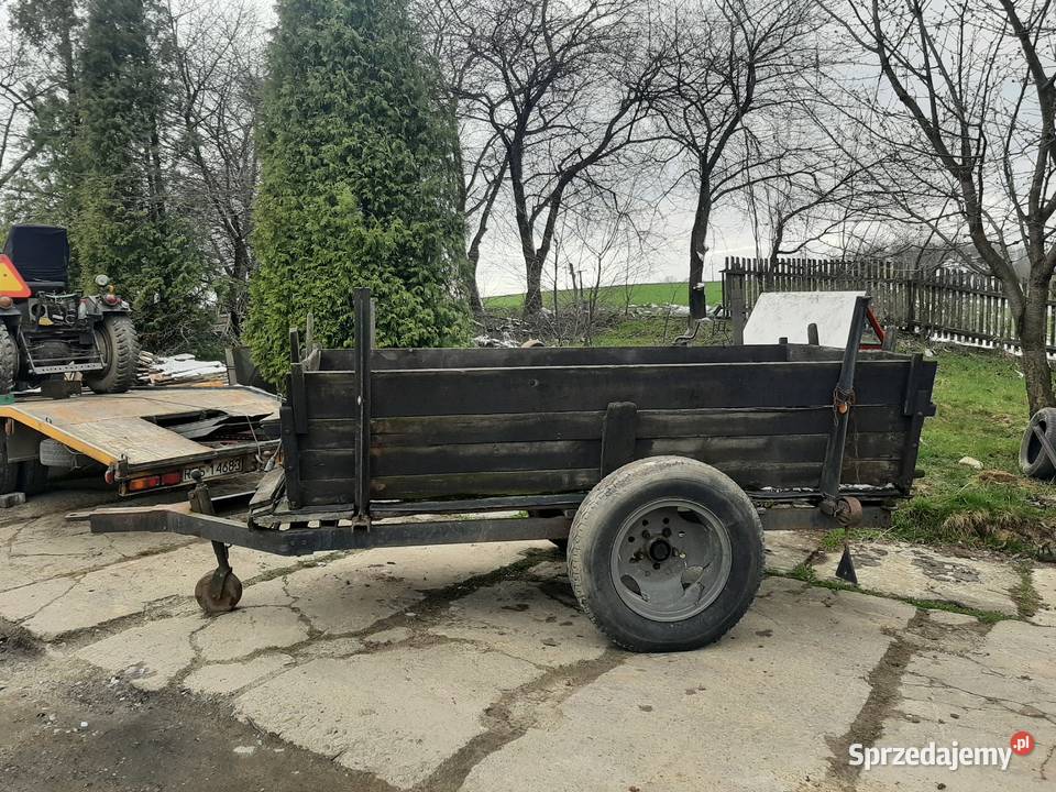 Przyczepa dwukolówka wóz masywna jednoosiową nieuszkodzony Dębica sprzedam