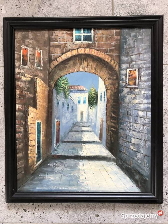 Obraz piękny pejzaż sygnowany Malarstwo Nowosiedlice sprzedam