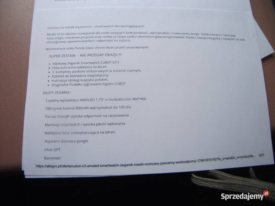 smarwatch cubot x3 amoled mazowieckie Skubianka