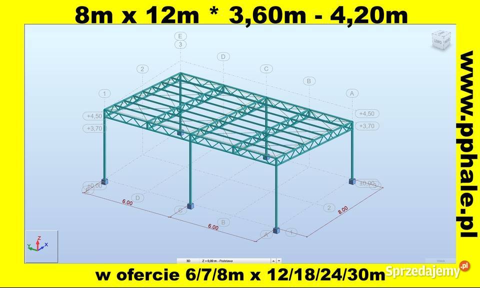 Konstrukcja Stalowa 6x24 m Hala Wiata Magazyn