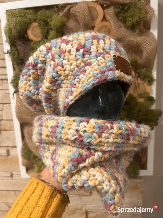 Czapka i komin rękodzieło śląskie sprzedam
