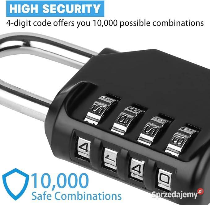 Solidna kłódka szyfrowa 4cyfry Zatrzaskowa