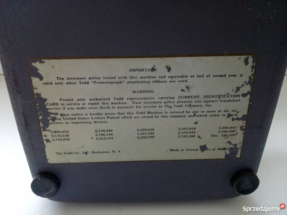 Stara maszyna licząca PROTECOGRAPH Rzeszów sprzedam