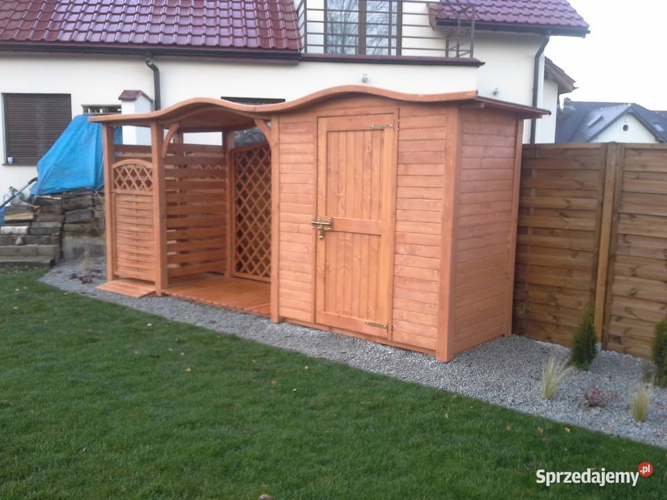 Domek narzędziowy drewutnia zadaszenie na kosz Kalety