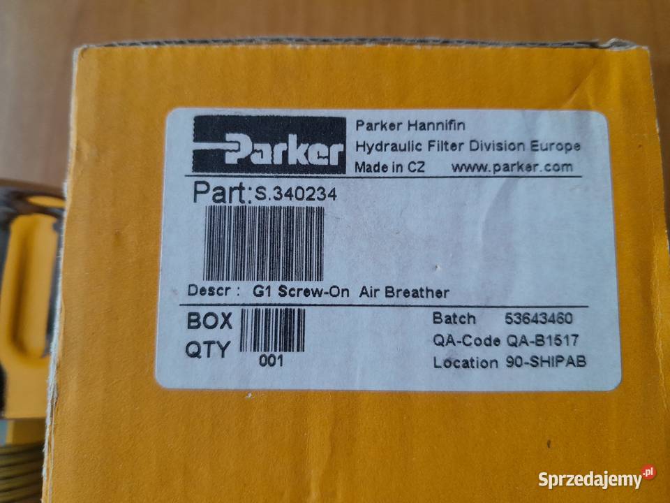 Filtr odpowietrzający odpowietrznik Parker Polkowice sprzedam